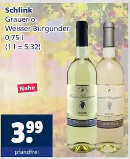 Getränkewelt Schlink grauer burgunder Angebot