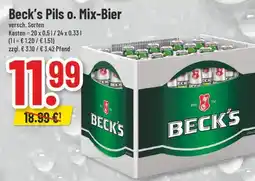trinkgut Beck's pils o. mix-bier Angebot