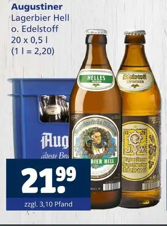 Getränkewelt Augustiner lagerbier hell o. edelstoff Angebot