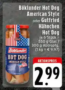 Edeka Böklunder hot dog american style Angebot