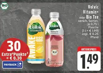 Edeka Volvic vitamin+ oder bio tee Angebot