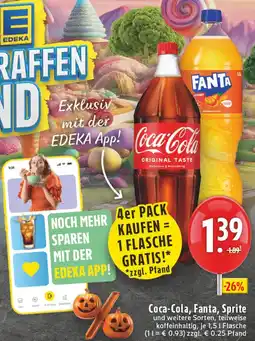 Edeka Coca-cola coca-cola,fanta, sprite Angebot