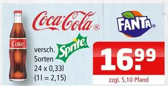 Getränke Oase Coca-cola coca cola, fanta, sprite Angebot