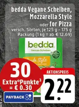 Edeka Bedda vegane scheiben, mozzarella style oder for pizza Angebot