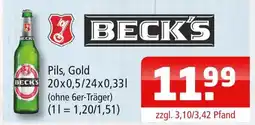 Getränke Oase Beck's pils, gold Angebot