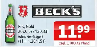 Getränke Oase Beck's pils, gold Angebot
