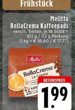 Edeka Melitta bellacrema kaffeepads la crema Angebot