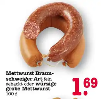E-Center Mettwurst braunschweiger art fein gehackt Angebot