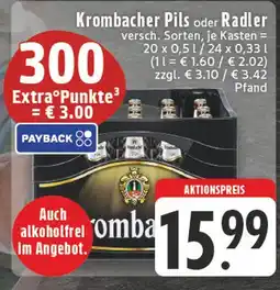 Edeka Krombacher pils oder radler Angebot