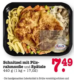 E-Center Schick-in schnitzel mit pilzrahmsoße und spätzle Angebot