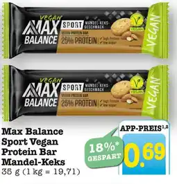 E-Center Max balance sport vegan protein bar mandel-keks Angebot