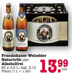 E-Center Franziskaner weissbier naturtrüb Angebot