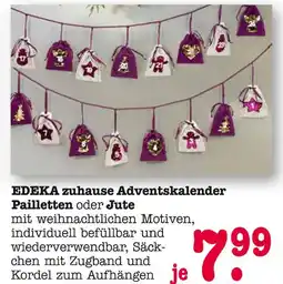 E-Center Edeka zuhause adventskalender pailletten Angebot