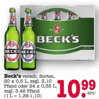 E-Center Beck's bier Angebot