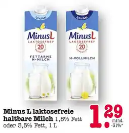 E-Center Minus l laktosefreie haltbare milch 1,5% fett Angebot