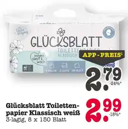 E-Center Glücksblatt toilettenpapier klassisch weiß Angebot