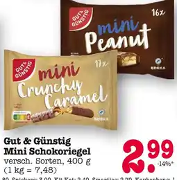 E-Center Gut & günstig mini schokoriegel Angebot