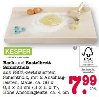 E-Center Kesper back- und bastelbrett schichtholz Angebot