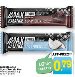 E-Center Max balance sport protein bar schoko-brownie-geschmack Angebot