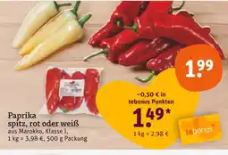 tegut Paprika spitz rot Angebot