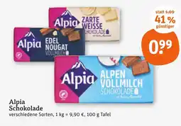 tegut Alpia zarte weisse schokolade Angebot