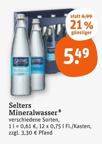 tegut Selters mineralwasser Angebot