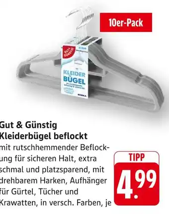 E-Center Gut & günstig kleiderbügel beflockt Angebot