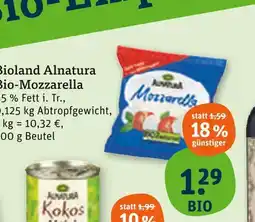 tegut Bioland alnatura bio-mozzarella Angebot