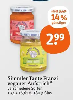 tegut Simmler tante franzi veganer aufstrich Angebot