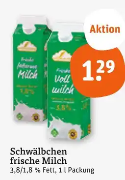 tegut Schwälbchen frische milch 3,8 % fett Angebot
