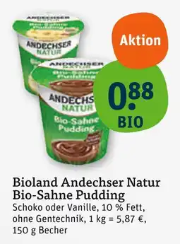 tegut Andechser natur bio-sahne pudding schoko Angebot