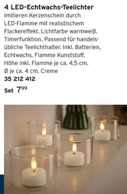 Tchibo 4 led-echtwachs-teelichter Angebot