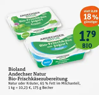 tegut Andechser natur bio-frischkäsezubereitung Angebot