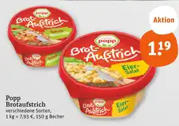 tegut Popp brotaufstrich tomate mozzarella Angebot