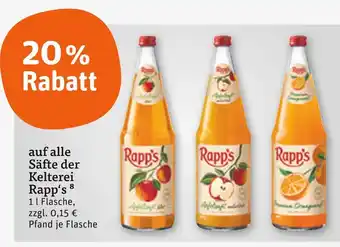 tegut Kelterei rapp‘s saft Angebot