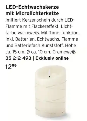 Tchibo Led-echtwachskerze mit microlichterkette Angebot