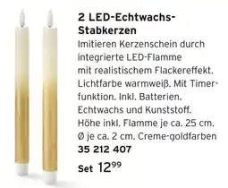 Tchibo 2 led-echtwachs-stabkerzen Angebot