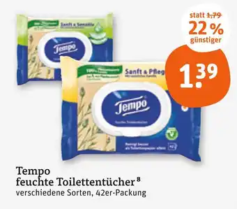 tegut Tempo sanft & pflege feuchte toilettentücher Angebot