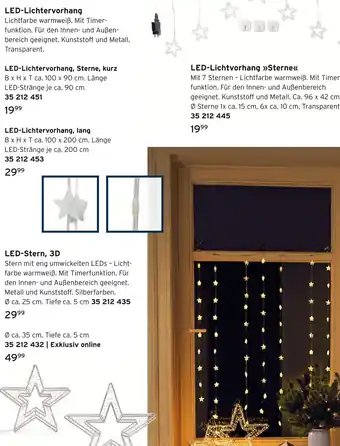 Tchibo Led-lichtervorhang, sterne, kurz Angebot