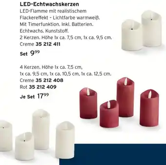 Tchibo Led-echtwachskerzen höhe 1x ca. 7,5 cm, 1x ca. 9,5 cm Angebot