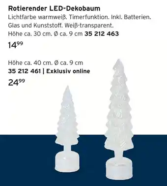 Tchibo Rotierender led-dekobaum höhe ca. 30 cm. ø ca. 9 cm Angebot