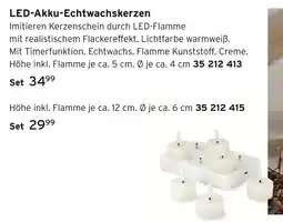 Tchibo Led-akku-echtwachskerzen ca. 5 cm Angebot