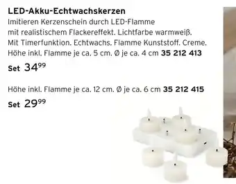 Tchibo Led-akku-echtwachskerzen ca. 5 cm Angebot