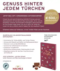 Tchibo Hachez tchibo adventskalender mit gewinnspiel Angebot