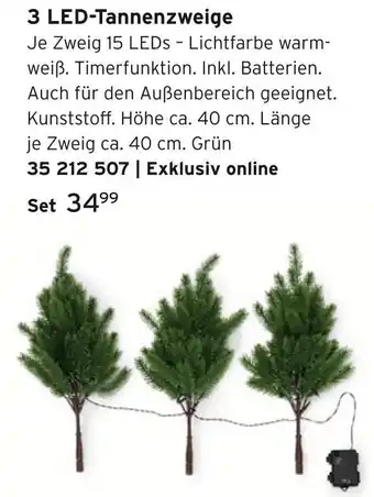 Tchibo 3 led-tannenzweige Angebot