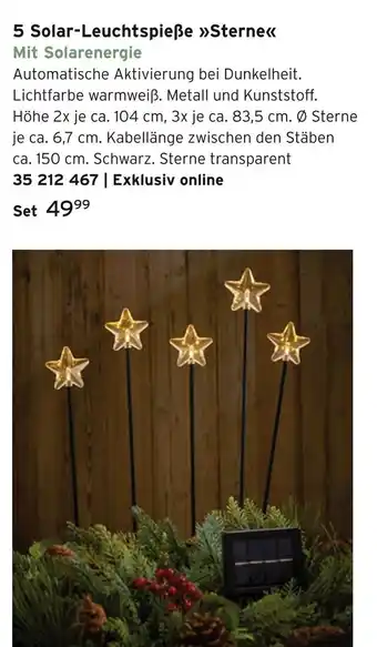 Tchibo Solar-leuchtspieße sterne Angebot