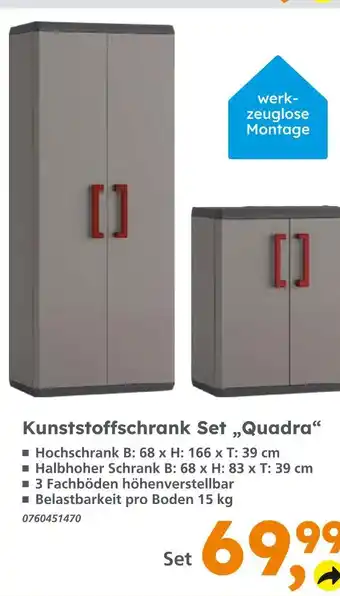 Globus Baumarkt Kunststoffschrank set „quadra“ Angebot
