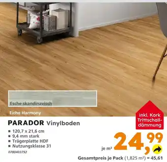 Globus Baumarkt Parador vinylboden eiche harmony Angebot