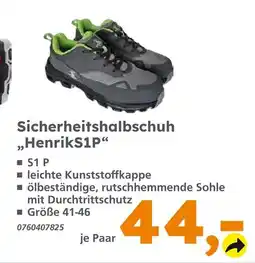 Globus Baumarkt Sicherheitshalbschuh „henriks1p“ Angebot