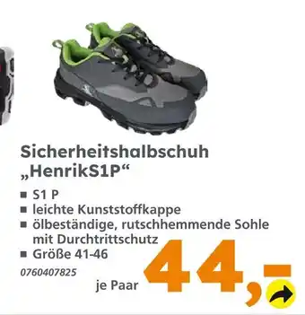 Globus Baumarkt Sicherheitshalbschuh „henriks1p“ Angebot